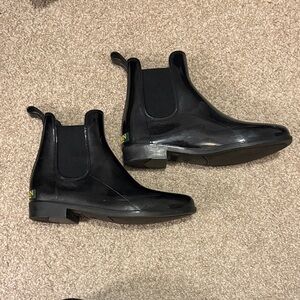 Ralph Lauren Black Glossy Boots
